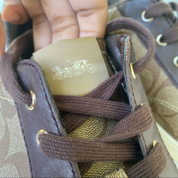 Dark/Light Brown COACH Sneakers - Picture 6 of 9